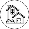 A house extension icon. It shows a house with a modest side extension typical of the type that G&M Building Contractors deliver in Oxford, Swindon, Oxfordshire and Berkshire regularly. Their construction team is capable of building extensions 7 days a week.