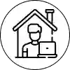 An icon of a person at their laptop in their home. It shows that our building and construction teams can work around your needs in Oxfordshire and Berkshire.