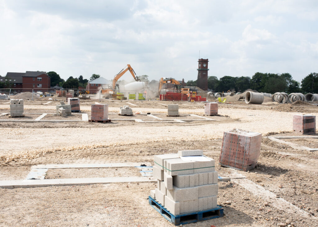 A slab of bricks waiting to be made into a new housing estate by the G&M Building Contractors team near Oxford and The Cotswolds.